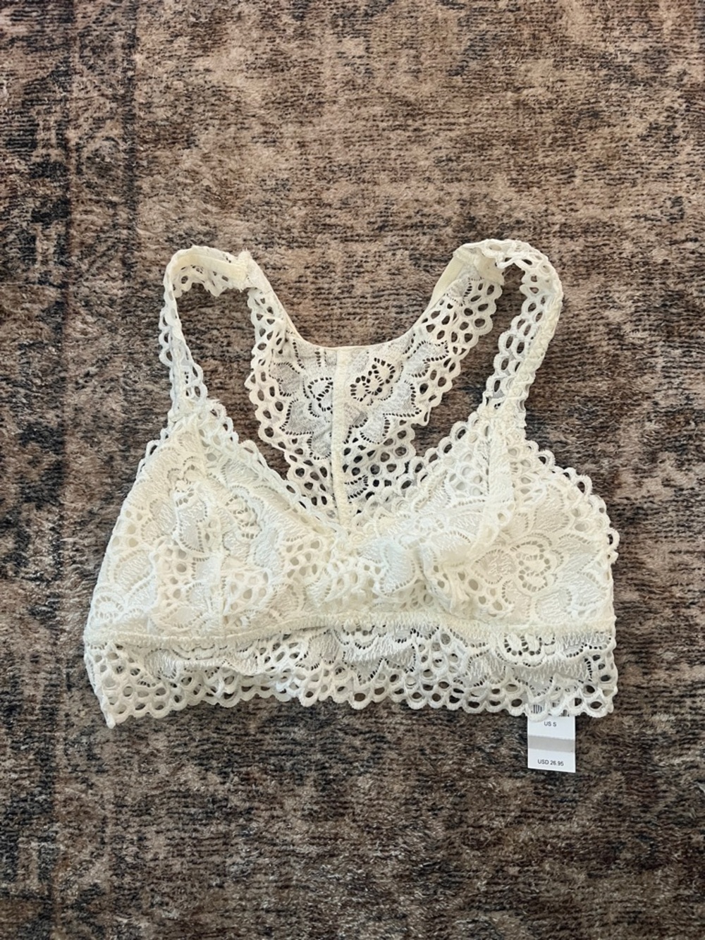NWT aerie Ivory Lace Racerback Bralette
